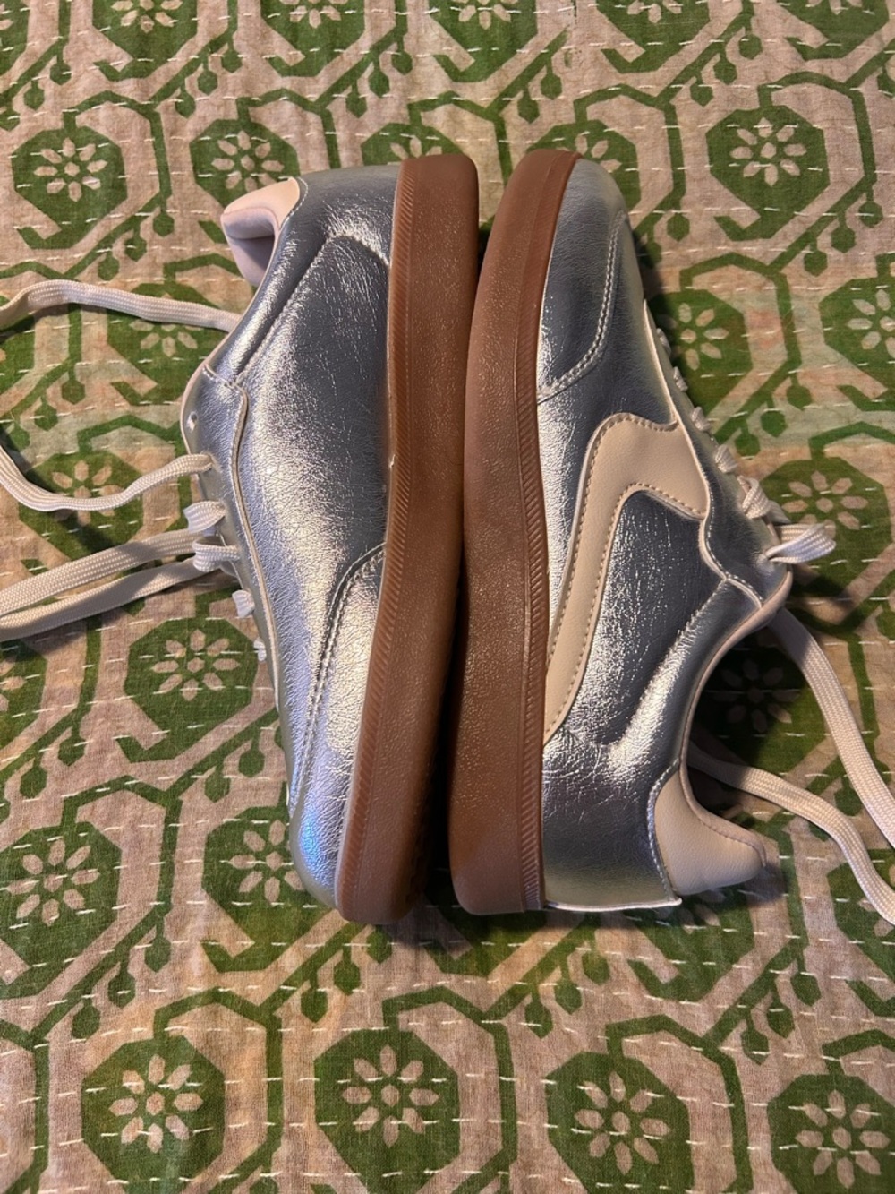 TOP Moda Silver Metallic Athletic Sneakers - Picture 2 of 6